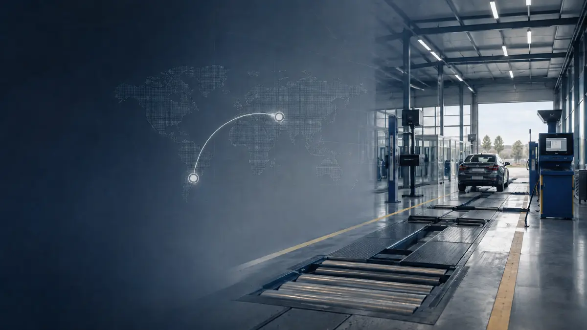 Modern vehicle inspection facility representing Türkiye’s 20-year vehicle inspection concession and international consortium structure