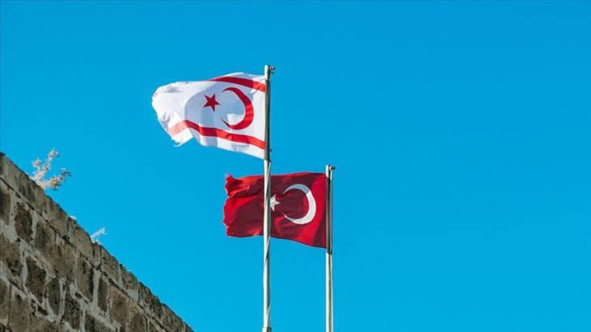 TRNC Turkey Flags side by side