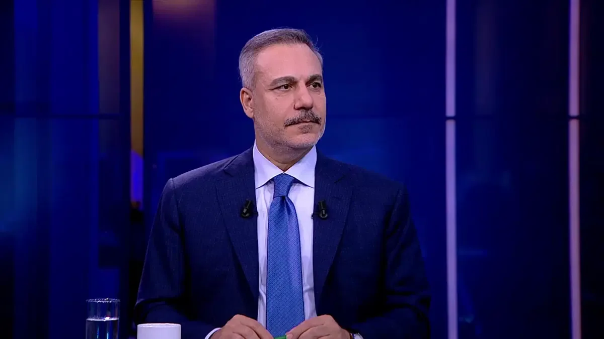 Hakan Fidan during a live NTV interview discussing Saudi Arabia and the Mecca Pact