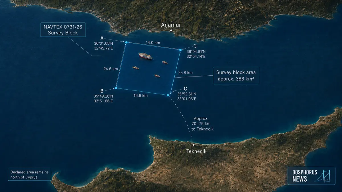 Map of an active NAXTEX by Turkey
