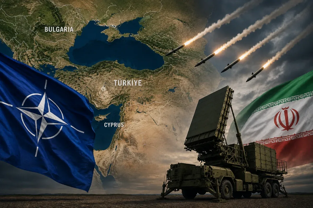 Map depicting Iran missiles and NATO interception