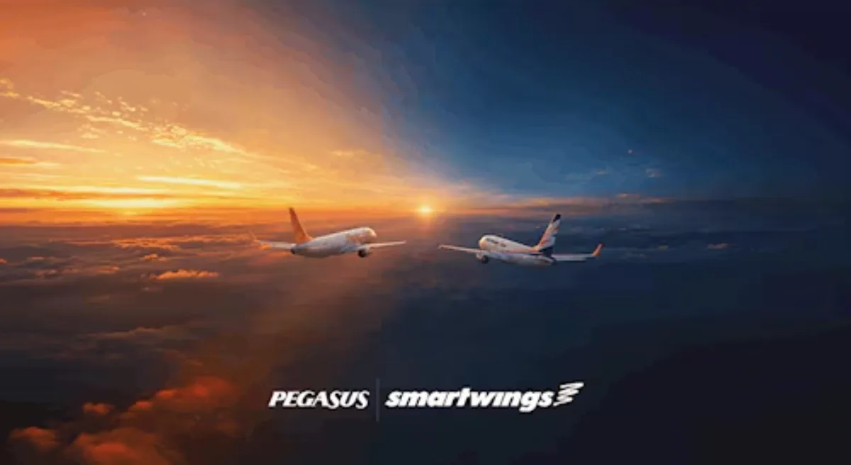 Pegasus Airlines aircraft pictured in the carrier’s Smartwings acquisition announcement
