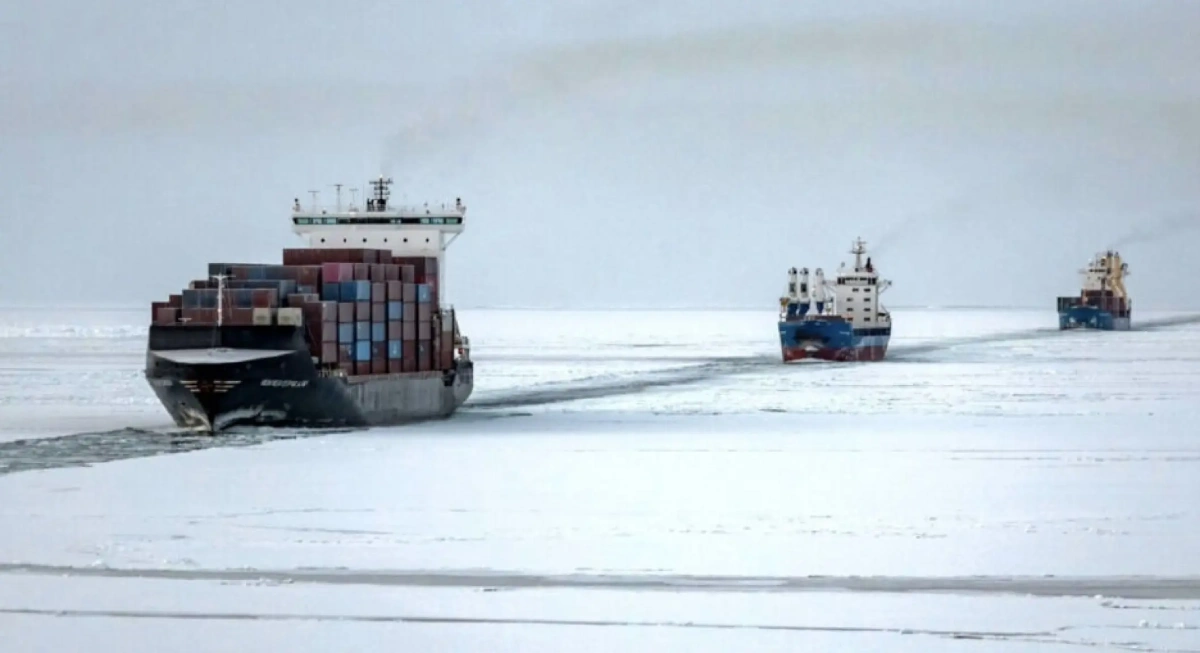 Cargo ships on the North Sea Route