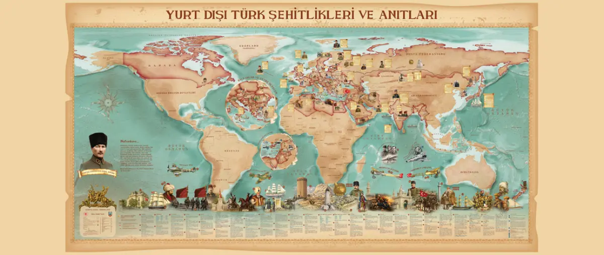 Digital map of 172 Turkish military cemeteries and memorials in 48 countries