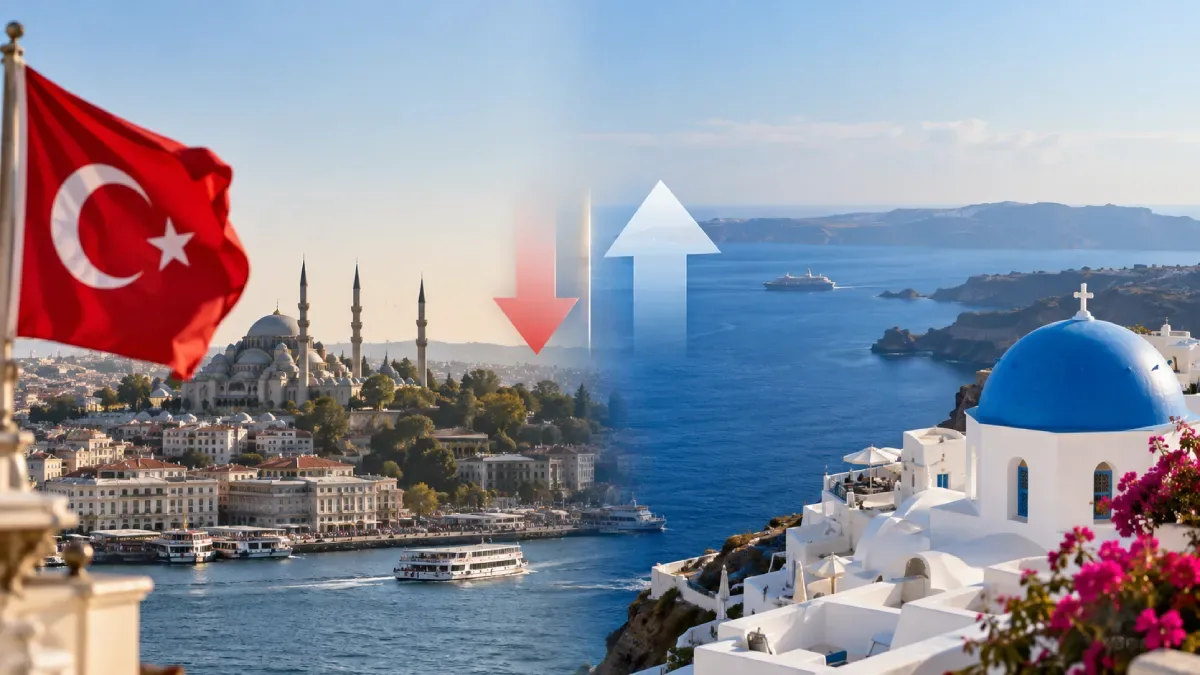 Türkiye Foreign Visitor Entries Fall as Greece Jumps 15% in Mediterranean Divergence