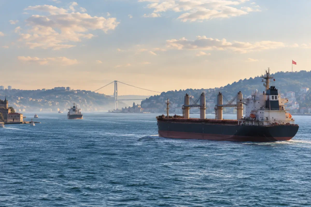 Commercial cargo ships transit the Bosphorus as Türkiye pushes for safer Black Sea shipping
